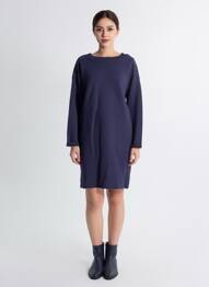 Robe pull coupe droite manches longues bleu C'EST BEAU LA VIE femme
