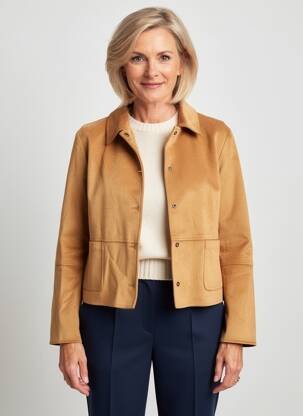 Veste casual tissage suedine marron JULIE GUERLANDE femme