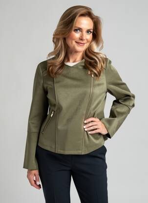 Veste casual col rond vert JULIE GUERLANDE femme