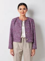 Veste chic fermeture boutonnée sur le devant violet C'EST BEAU LA VIE femme