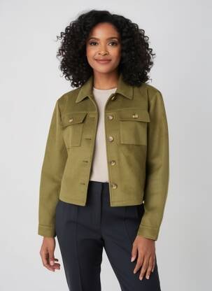 Veste casual tissage suedine vert C'EST BEAU LA VIE femme