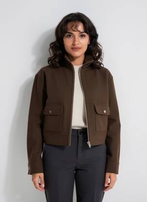 Veste casual coupe droite marron C'EST BEAU LA VIE femme