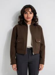 Veste casual coupe droite marron C'EST BEAU LA VIE femme