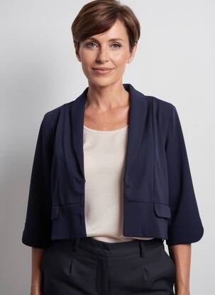 Veste casual col tailleur bleu JULIE GUERLANDE femme