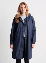 Imperméable finition intérieure doublure satiné a capuche bleu C'EST BEAU LA VIE femme