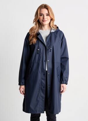 Imperméable finition intérieure doublure satiné a capuche bleu C'EST BEAU LA VIE femme