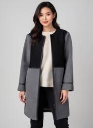 Manteau long coupe cintrée sans capuche gris JULIE GUERLANDE femme