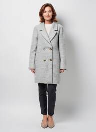 Manteau long coupe cintrée sans capuche gris JULIE GUERLANDE femme