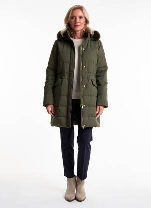 Doudoune poches a capuche vert JULIE GUERLANDE femme