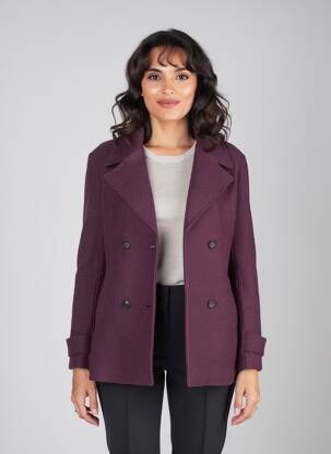 Manteau court coupe droite sans capuche violet C'EST BEAU LA VIE femme