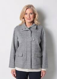 Manteau court poches sans capuche gris JULIE GUERLANDE femme