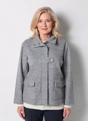 Manteau court poches sans capuche gris JULIE GUERLANDE femme