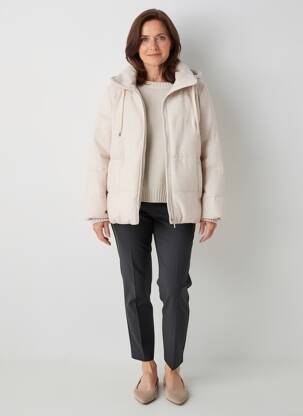 Doudoune poches a capuche beige JULIE GUERLANDE femme