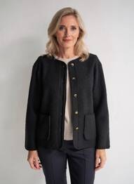 Veste casual col rond noir JULIE GUERLANDE femme