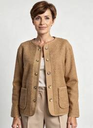 Veste casual col rond marron JULIE GUERLANDE femme