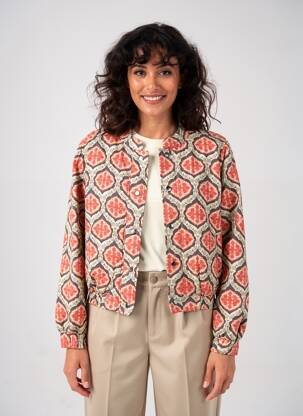 Veste casual col rond rouge C'EST BEAU LA VIE femme