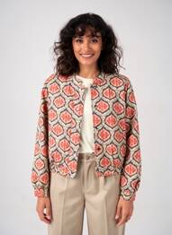 Veste casual col rond rouge C'EST BEAU LA VIE femme