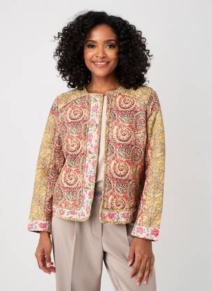 Veste casual col rond vert C'EST BEAU LA VIE femme
