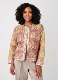 Veste casual col rond vert C'EST BEAU LA VIE femme
