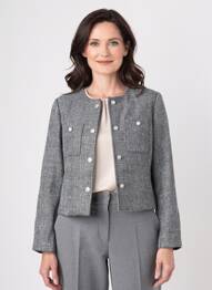 Veste casual col rond gris JULIE GUERLANDE femme