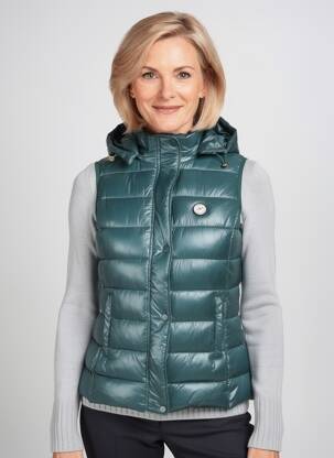 Doudoune finition intérieure doublée a capuche vert JULIE GUERLANDE femme