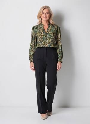 Chemisier coupe droite manches longues vert JULIE GUERLANDE femme