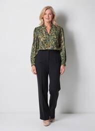 Chemisier coupe droite manches longues vert JULIE GUERLANDE femme