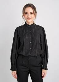 Chemisier coupe droite manches longues noir C'EST BEAU LA VIE femme