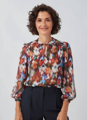 Blouse légère et transparente manches longues orange JULIE GUERLANDE femme