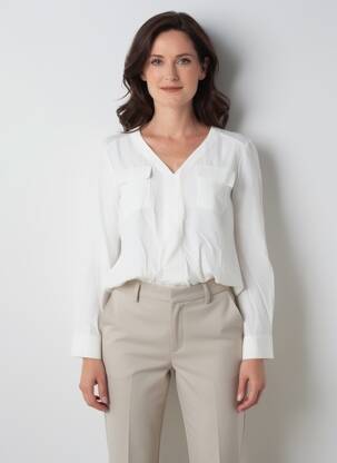 Blouse manches longues manches longues beige JULIE GUERLANDE femme