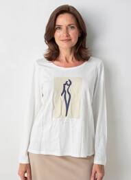T-shirt manches longues manches longues beige JULIE GUERLANDE femme