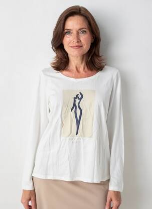 T-shirt manches longues manches longues beige JULIE GUERLANDE femme