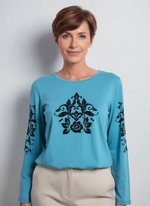 T-shirt manches longues manches longues bleu JULIE GUERLANDE femme
