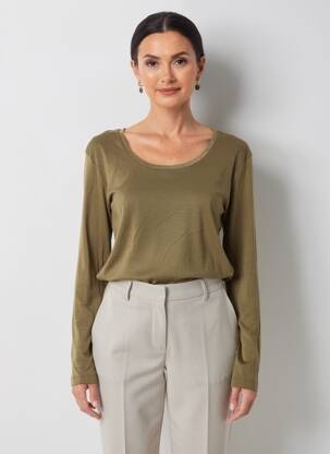 T-shirt manches longues manches longues vert fonce C'EST BEAU LA VIE femme