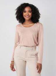 T-shirt manches longues manches longues rose clair C'EST BEAU LA VIE femme