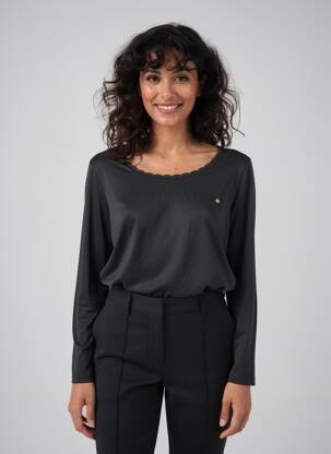 T-shirt manches longues manches longues noir C'EST BEAU LA VIE femme
