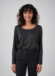 T-shirt manches longues manches longues noir C'EST BEAU LA VIE femme