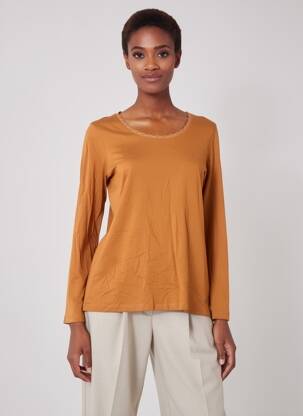 T-shirt manches longues manches longues orange C'EST BEAU LA VIE femme