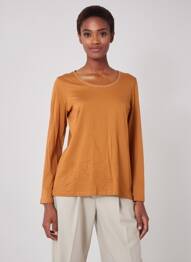 T-shirt manches longues manches longues orange C'EST BEAU LA VIE femme