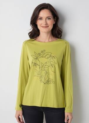 T-shirt manches longues manches longues vert JULIE GUERLANDE femme
