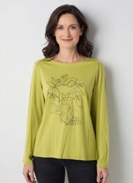 T-shirt manches longues manches longues vert JULIE GUERLANDE femme