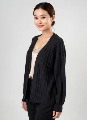 Gilet manches longues stretch noir C'EST BEAU LA VIE femme