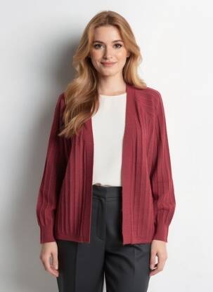 Gilet manches longues resserrée sur le bas orange C'EST BEAU LA VIE femme