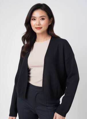 Gilet manches longues stretch noir JULIE GUERLANDE femme