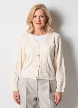 Gilet manches longues stretch beige JULIE GUERLANDE femme