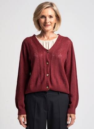 Gilet manches longues stretch rouge JULIE GUERLANDE femme
