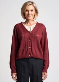 Gilet manches longues stretch rouge JULIE GUERLANDE femme