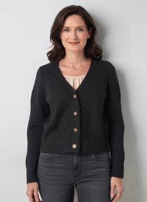 Gilet manches longues resserrée sur le bas noir JULIE GUERLANDE femme