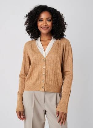 Gilet manches longues stretch beige C'EST BEAU LA VIE femme