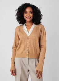 Gilet manches longues stretch beige C'EST BEAU LA VIE femme